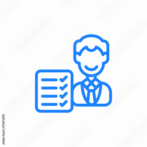 task owner man icon sign vector