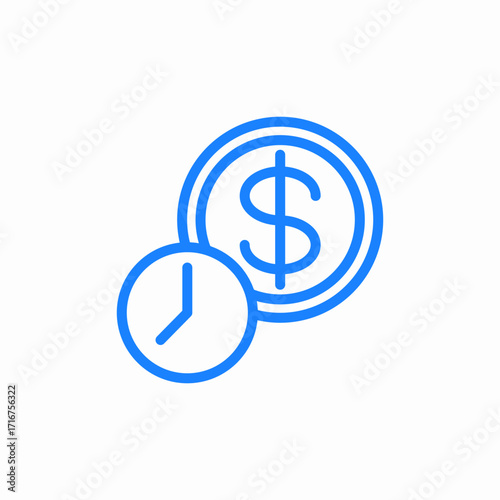 time is money icon sign vector