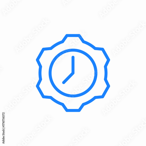 timer settings gear icon sign vector