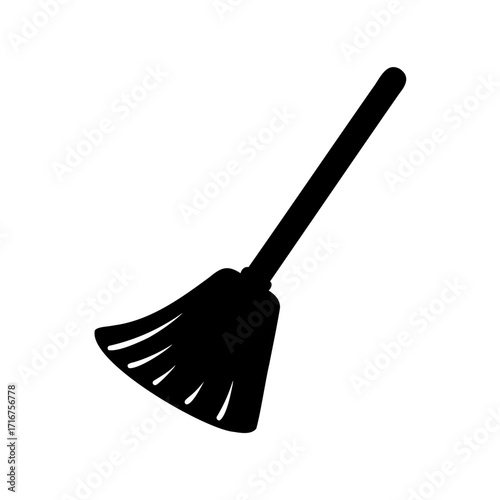 Black Broom Silhouette A Symbol of Cleaning, Maintenance, and Household Chores