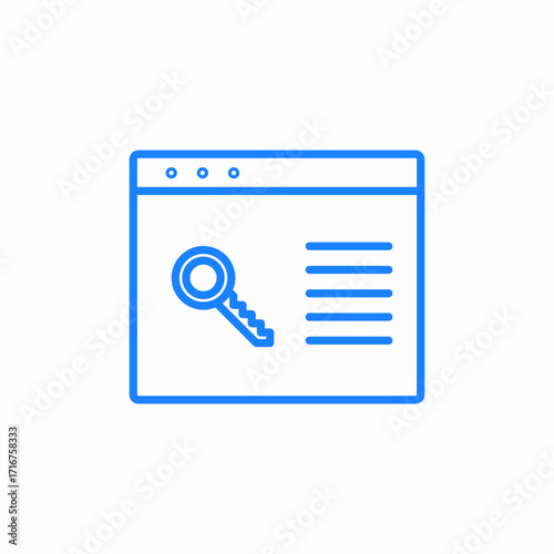 access restrictions to private key in browser or app window icon sign vector