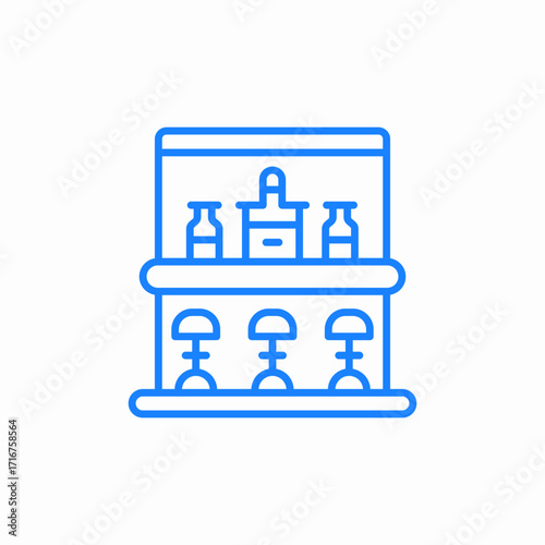 bar or bar counter icon sign vector