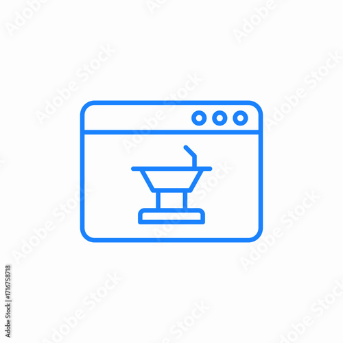 browser window or webpage with podium and microphone icon sign vector