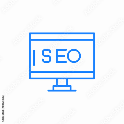 computer monitor search engine optimization seo icon sign vector