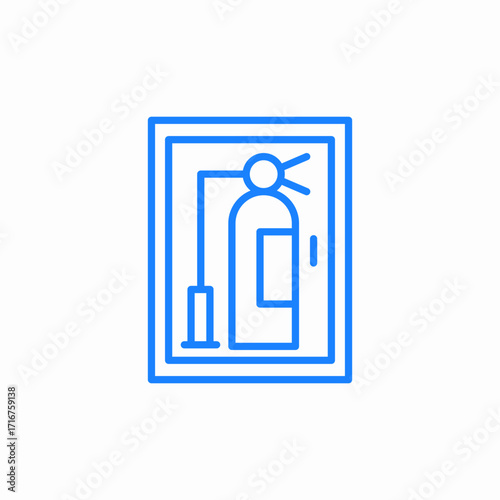 fire extinguisher in wall case icon sign vector