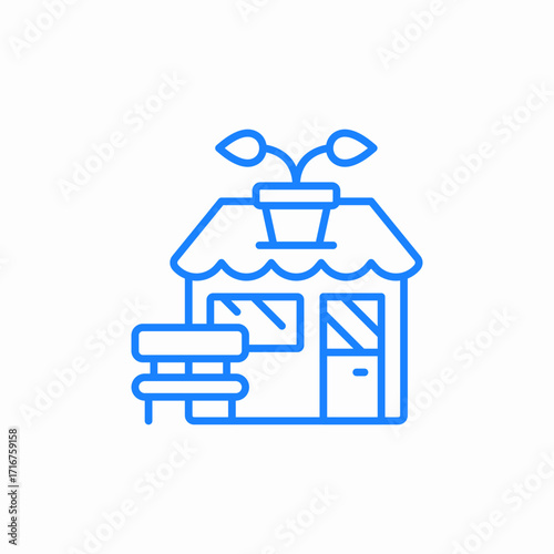 flower shop bench  icon sign vector
