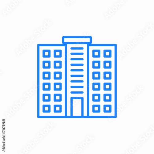 high rise building office or hotel icon sign vector