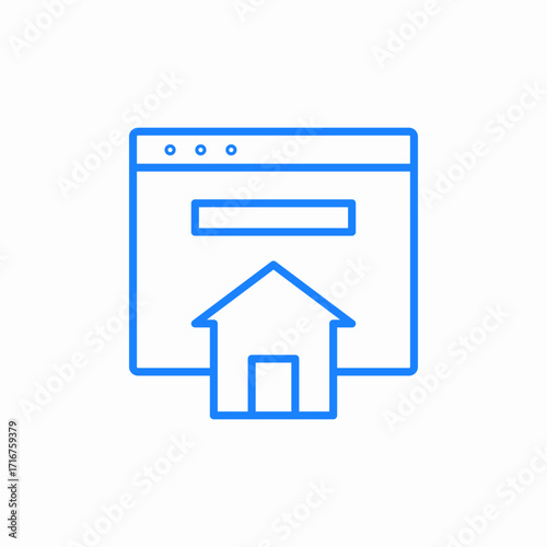 home page or main page of browser or app icon sign vector