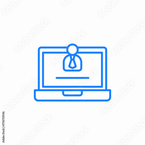laptop person icon on screen and user dashboard icon sign vector