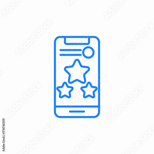 smartphone with three stars ratings and reviews favorites icon sign vector
