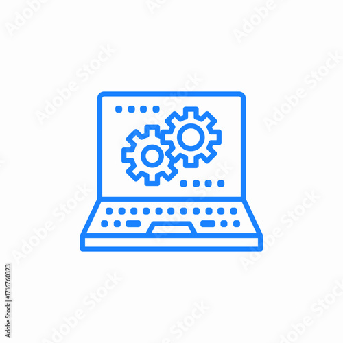 software setup and operation icon sign vector