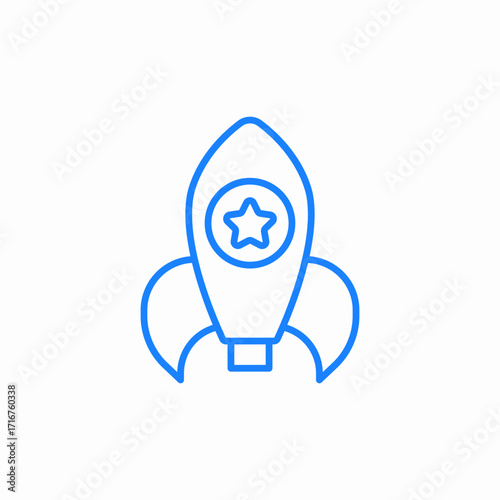 spaceship with star visible through porthole icon sign vector