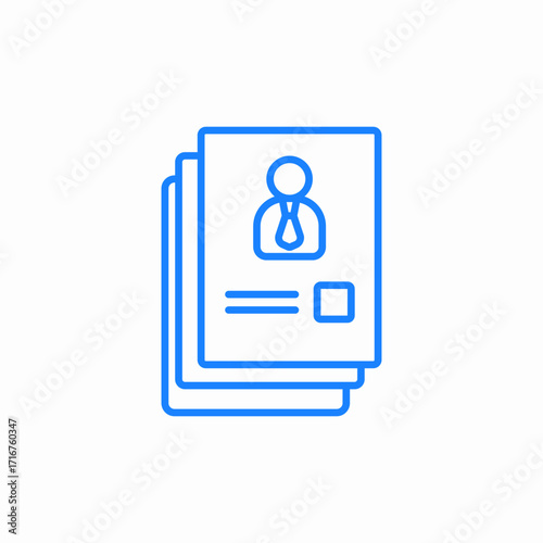 stack of documents and tie silhouette icon sign vector