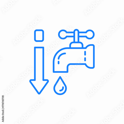 water faucet with dripping droplet icon sign vector