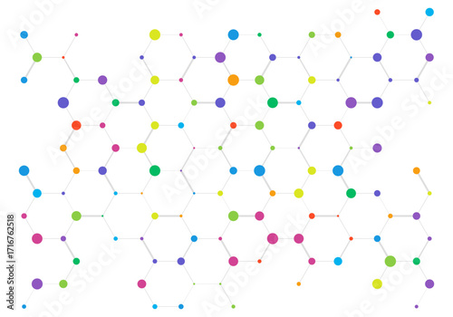 Abstract background of molecular structures. Molecules or DNA strand, genetic engineering, neural network, innovation technology, scientific research. Technological, science and medicine concept