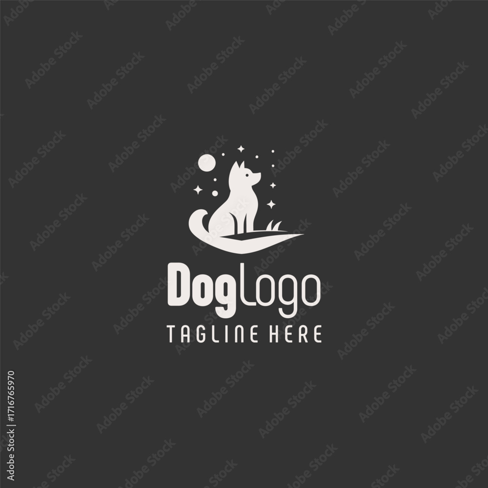 Obraz premium Professional Black White Dog Symbol