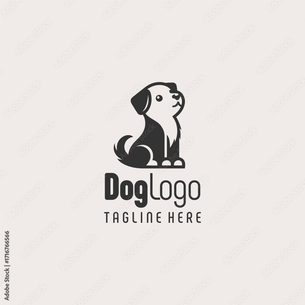 Fototapeta premium Modern Black White Dog Graphic