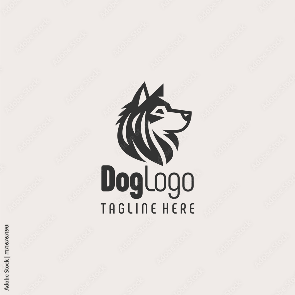 Fototapeta premium Chic Black White Dog Sketch