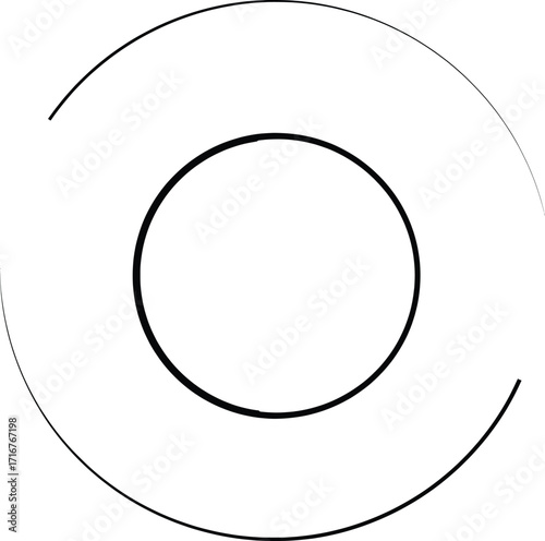 Vector Illustration of an Animal Bone in a Circular Design, Creative Graphics Environment, Abstract Viewpoint for Artistic Concept Creation