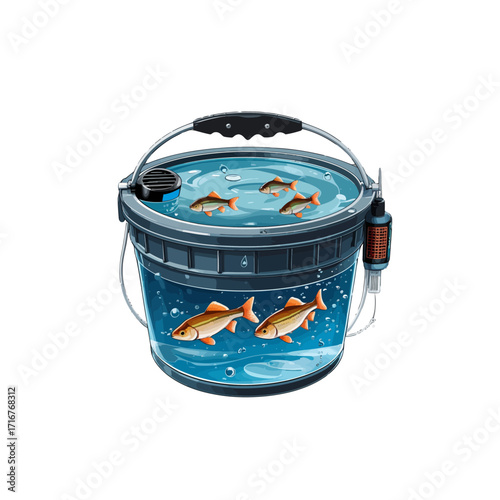 Fishing Supplies: Aerated Bait Bucket
