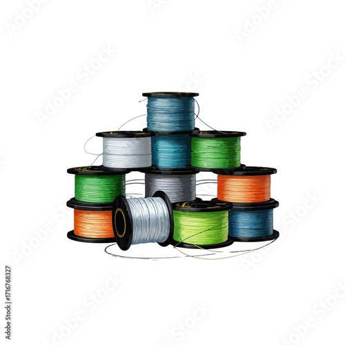 Assorted Braided Fishing Lines Clip Art
