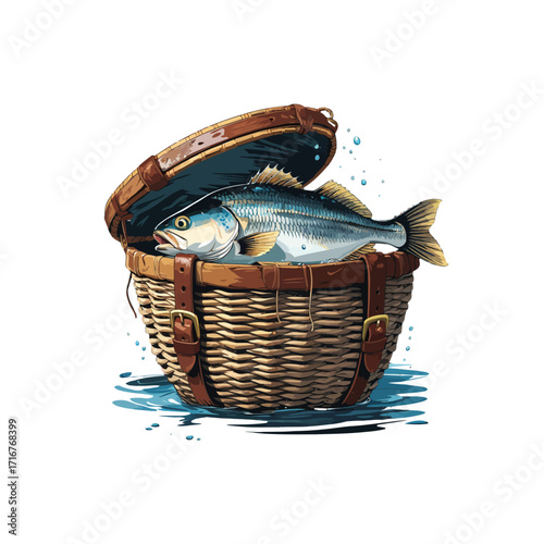 Fish in Wicker Basket | Angling & Fishing Catch