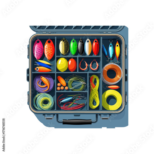 Organized Fishing Tackle Box with Lures & Gear | Essential Angler Supplies
