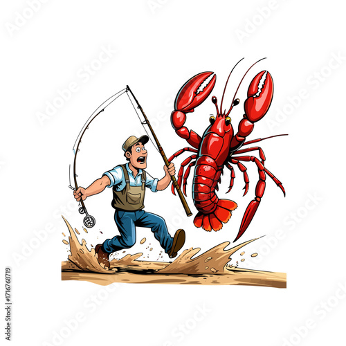 Giant Lobster Chases Fisherman Funny Cartoon | Fishing Gone Wrong
