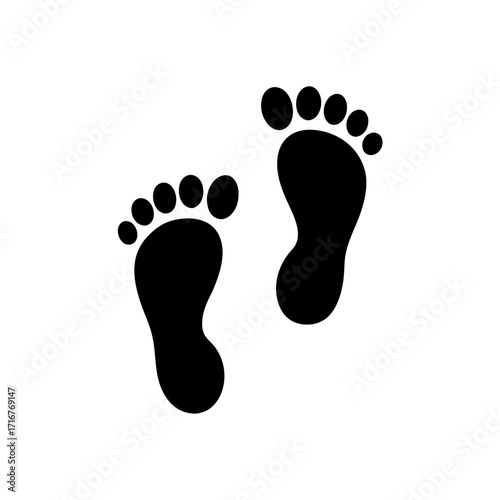 Two black footprints graphic