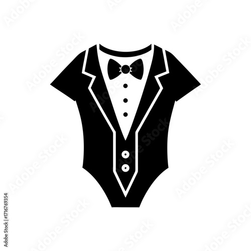Baby tuxedo bodysuit silhouette