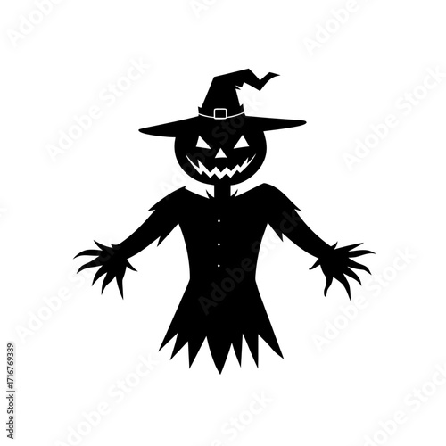Scary halloween scarecrow art