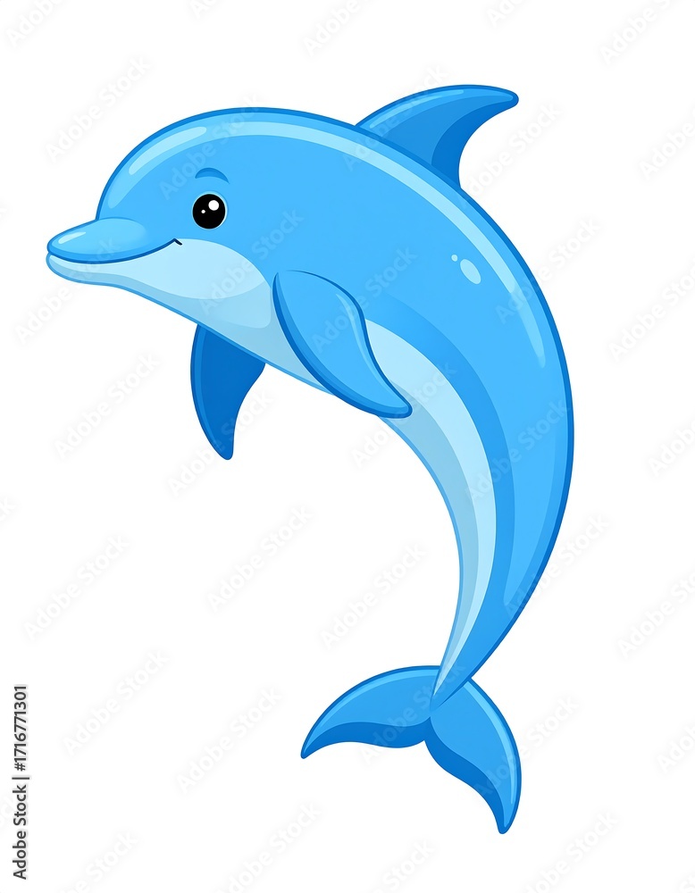 Fototapeta premium Cute cartoon dolphin