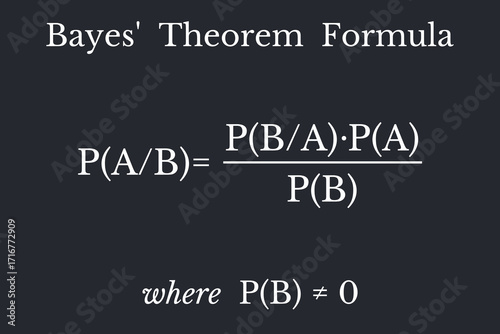 Bayes' Theorem. Education. Science. School. Vector illustration.
