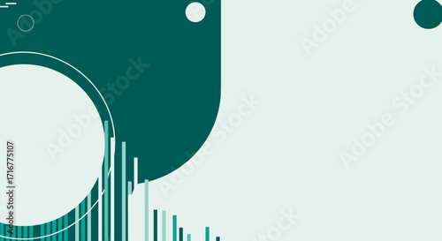Abstract vector background with circular shapes and sound waves  