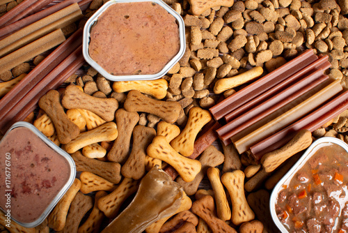 Dog food in different variations