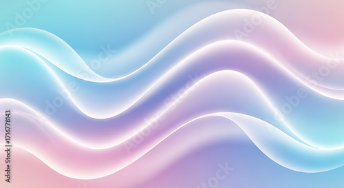 Soft, flowing waves of pastel colors create a serene and ethereal background design.