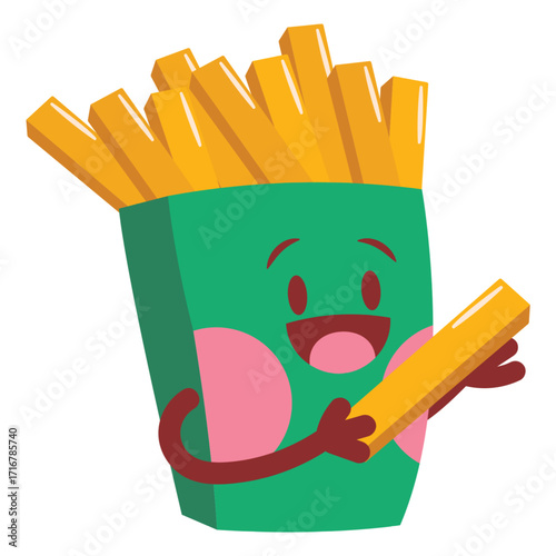 Fried Potatoes Vector Illustration. Flat Minimal Design. Editable Illustration for Web, Mobile, Print