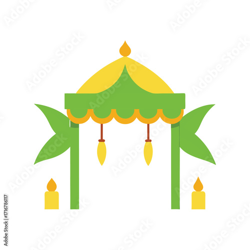 wedding pavilion decorated with banana saplings traditional