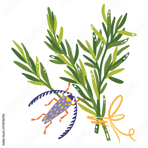 Insect Vector Illustration. Flat Minimal Design. Editable Illustration for Web, Mobile, Print
