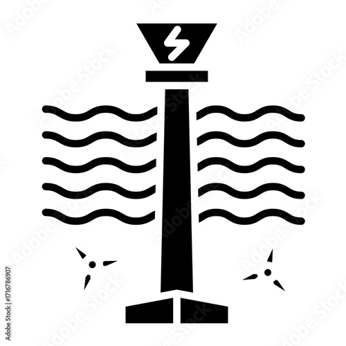 Tidal Power Vector Icon