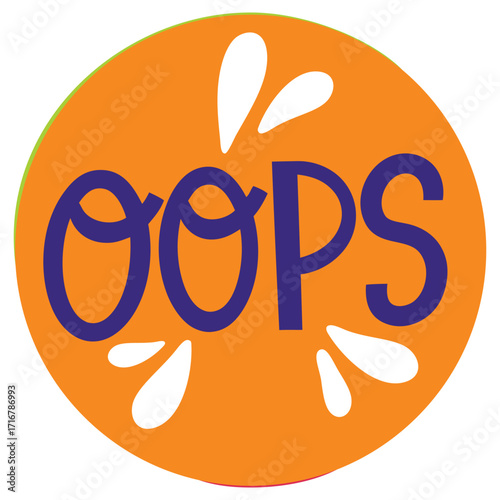 Oops Vector Illustration. Flat Minimal Design. Editable Illustration for Web, Mobile, Print