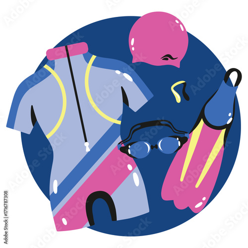 Water Sport Vector Illustration. Flat Minimal Design. Editable Illustration for Web, Mobile, Print