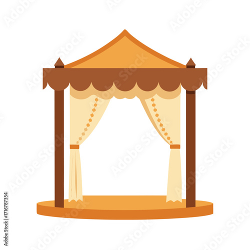 rustic wedding pavilion mockup with wooden frame