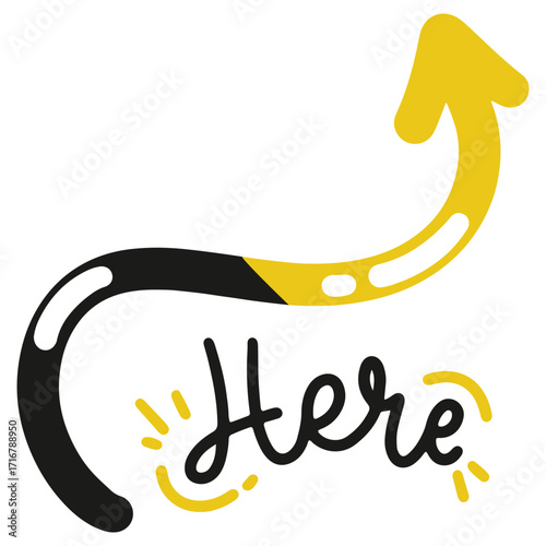 Here Vector Illustration. Flat Minimal Design. Editable Illustration for Web, Mobile, Print
