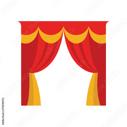 decorative theater style curtain mockup with dramatic folds