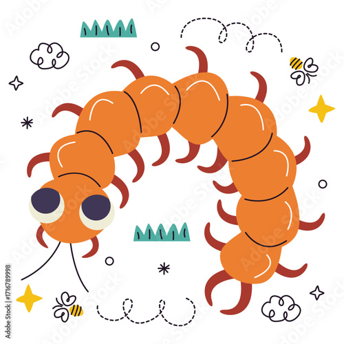 Insect Vector Illustration. Flat Minimal Design. Editable Illustration for Web, Mobile, Print