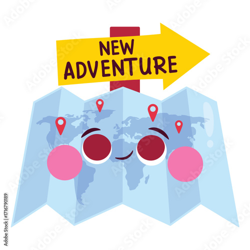 Map Vector Illustration. Flat Minimal Design. Editable Illustration for Web, Mobile, Print
