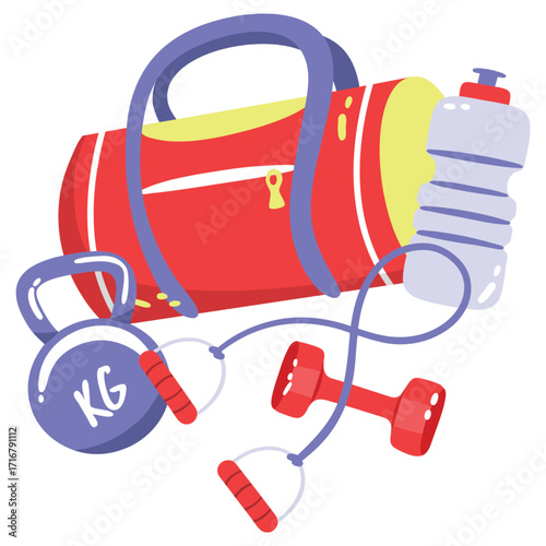 Sport Vector Illustration. Flat Minimal Design. Editable Illustration for Web, Mobile, Print