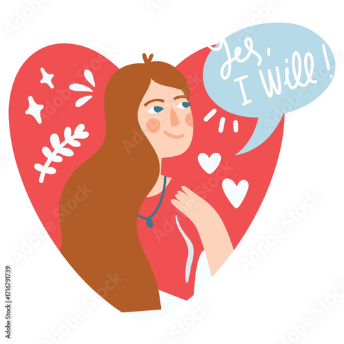 Proposal Vector Illustration. Flat Minimal Design. Editable Illustration for Web, Mobile, Print
