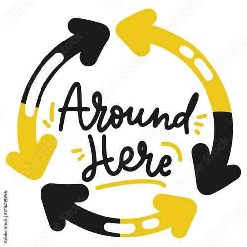 Around Here Vector Illustration. Flat Minimal Design. Editable Illustration for Web, Mobile, Print